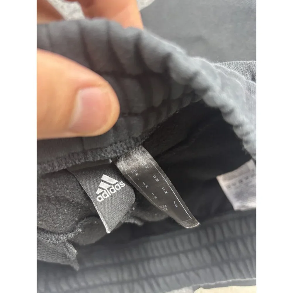 Adidas Sweatpants Mens Medium Black Fleece Joggers Side Stripe Colorblock Logo - Picture 8 of 10